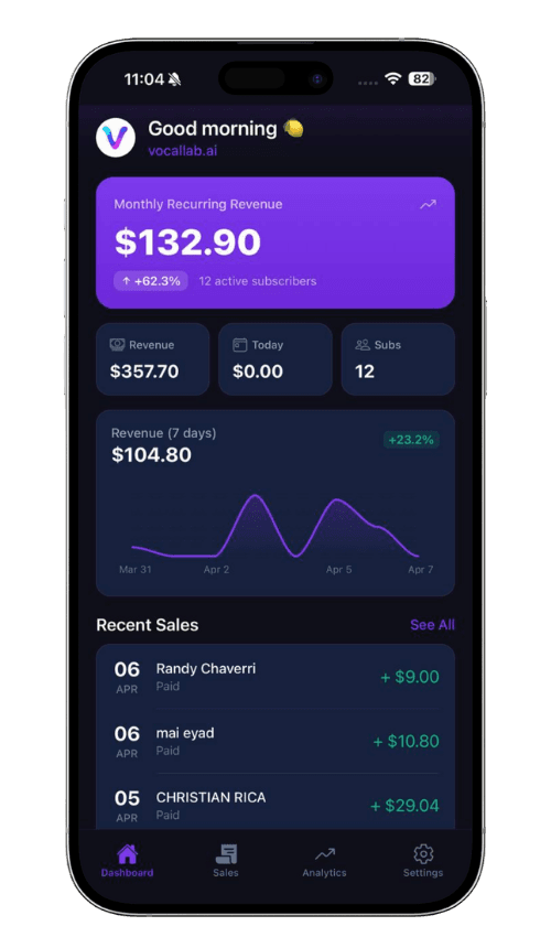Track MRR & revenue in real-time